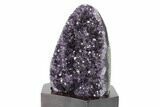 Deep Purple Amethyst Geode With Wood Base - Uruguay #360460-1